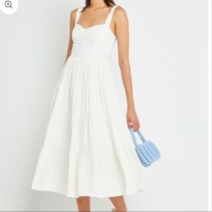 Cream sweetheart midi dress